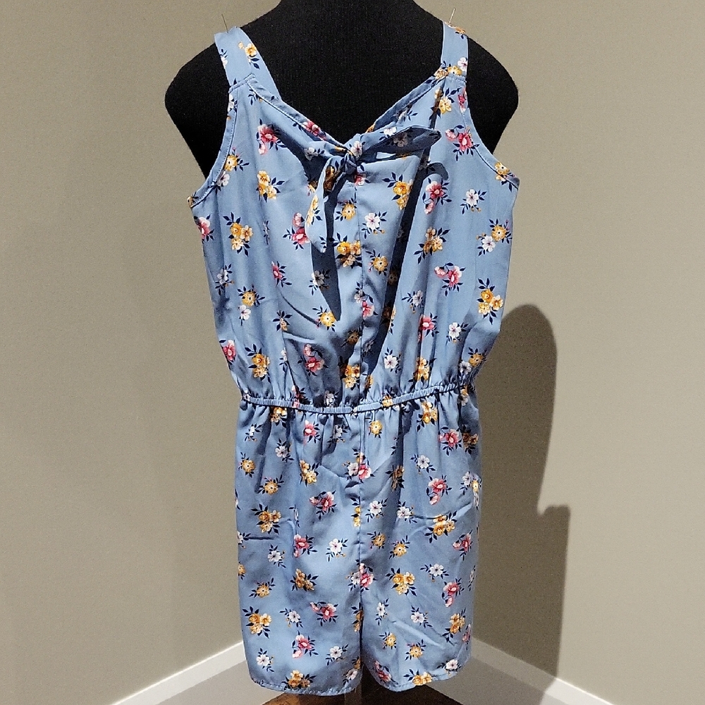 Charming Floral Kids Romper in Blue